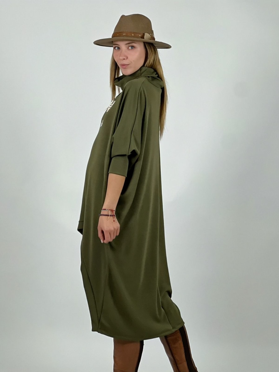 Vestido Spandex Cuello Alto Abertura Frontal A2-5915