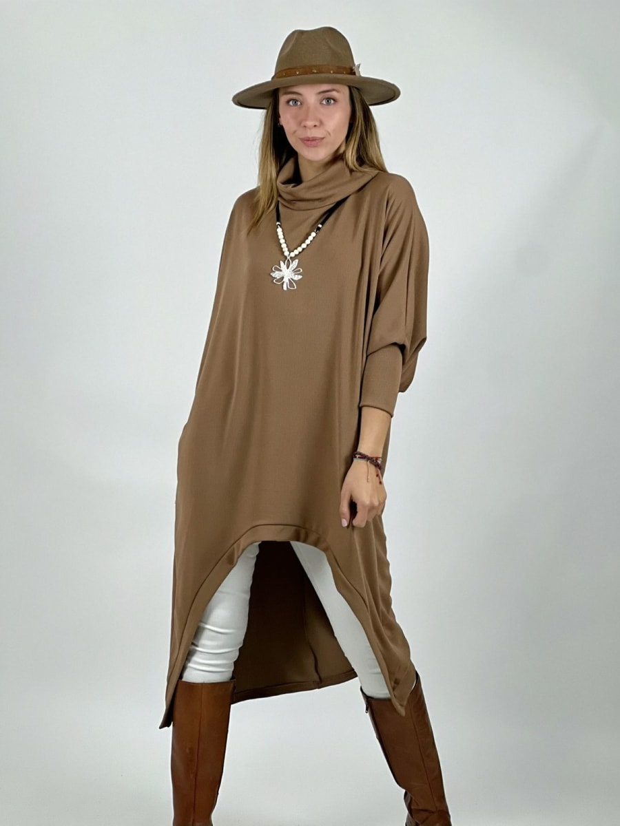 Vestido Spandex Cuello Alto Abertura Frontal A2-5917