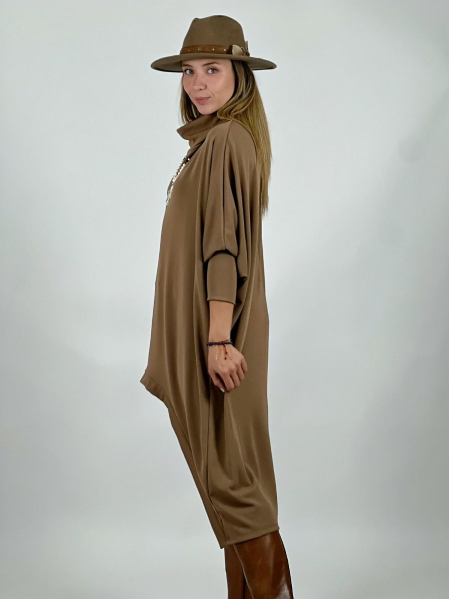 Vestido Spandex Cuello Alto Abertura Frontal A2-5918