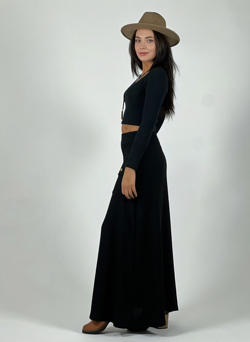 Falda Lanilla Spandex Bolsillos Cargo A2-59//623