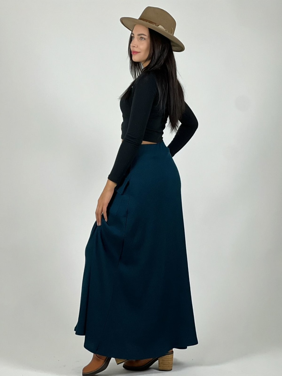 Falda Lanilla Spandex Bolsillos Cargo A2-59//6210