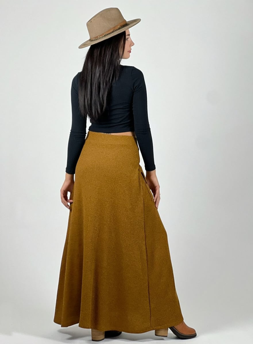 Falda Lanilla Spandex Bolsillos Cargo A2-59//6215