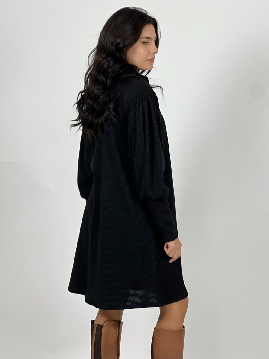 Mini Vestido De Lanilla Liso Cuello Tortuga A4-882