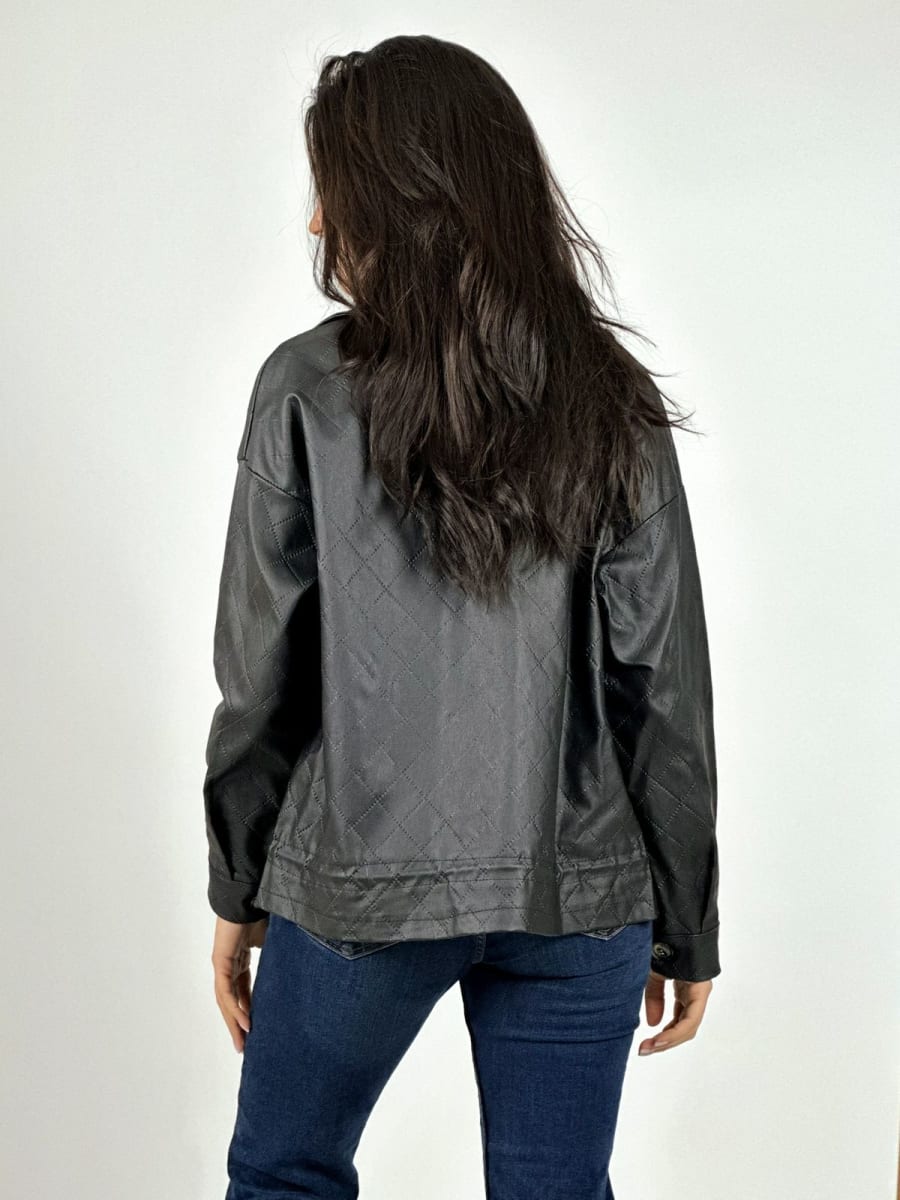 Chaqueta Italiana Eco Cuero Abotonada A1-456