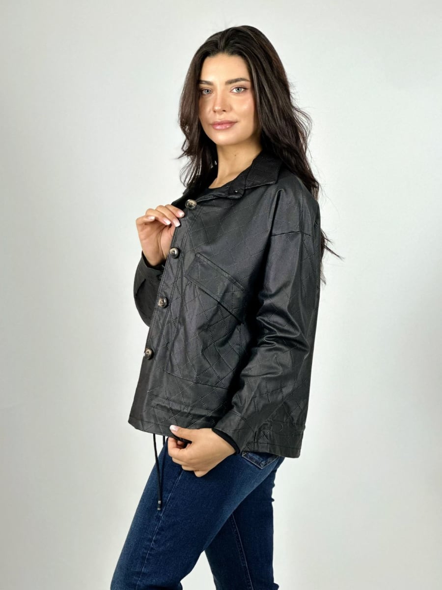 Chaqueta Italiana Eco Cuero Abotonada A1-455