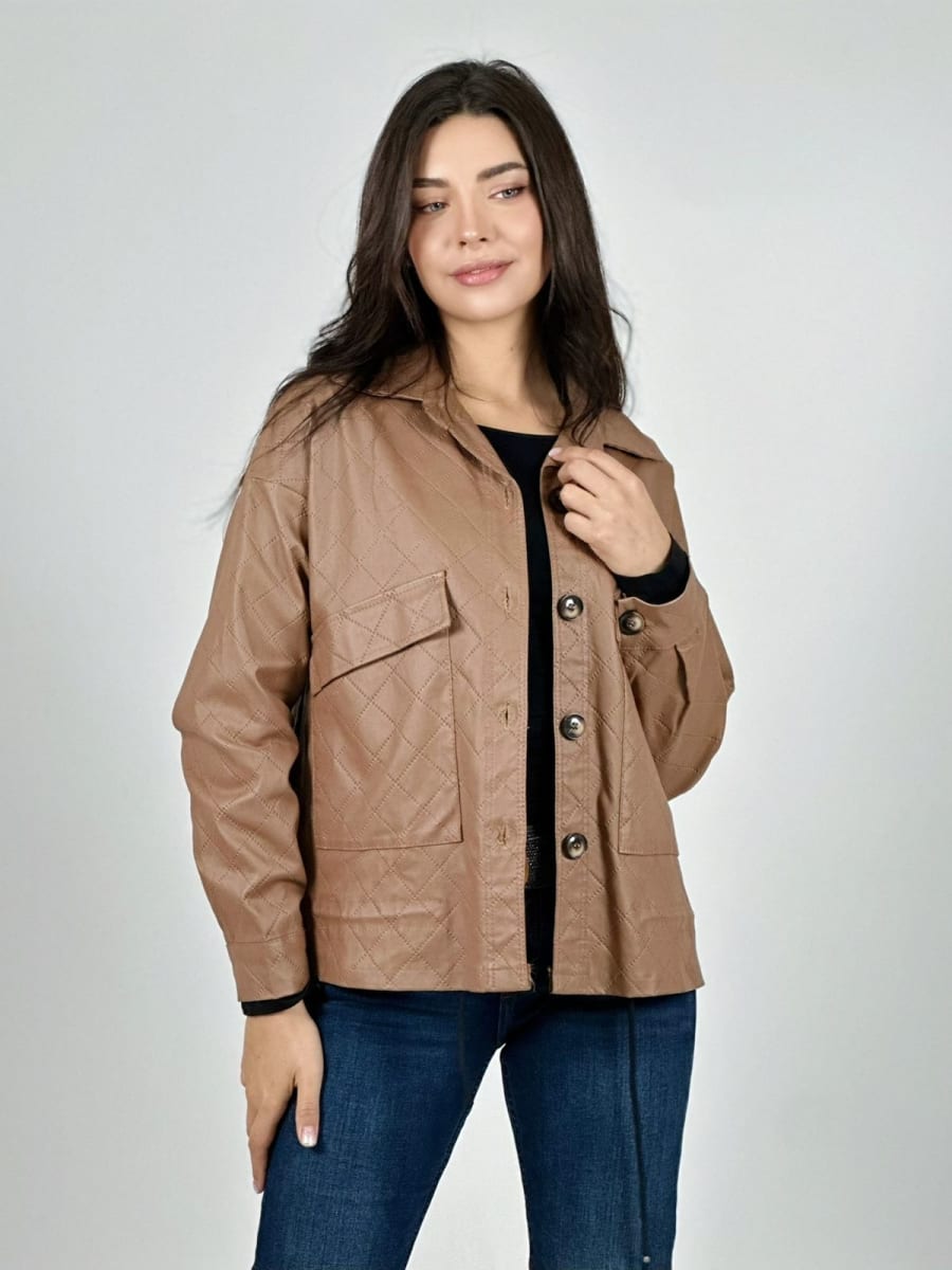 Chaqueta Italiana Eco Cuero Abotonada A1-452