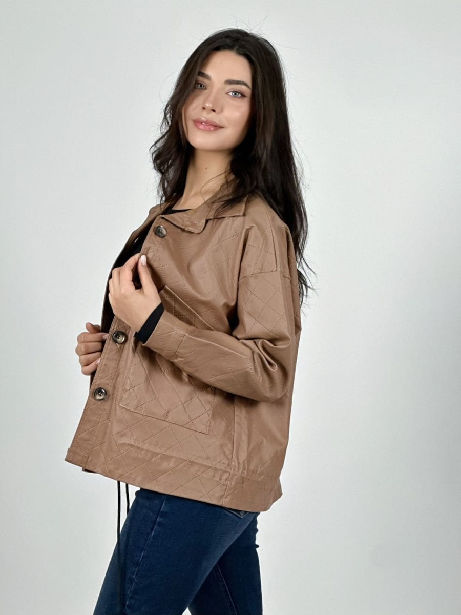 Chaqueta Italiana Eco Cuero Abotonada A1-453