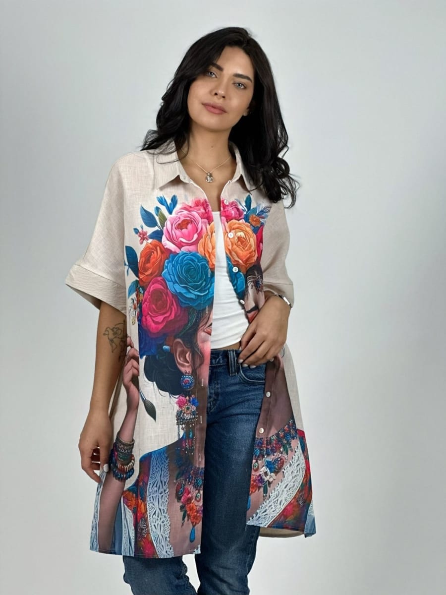 Blusón Lino Frida Kahlo A1-161