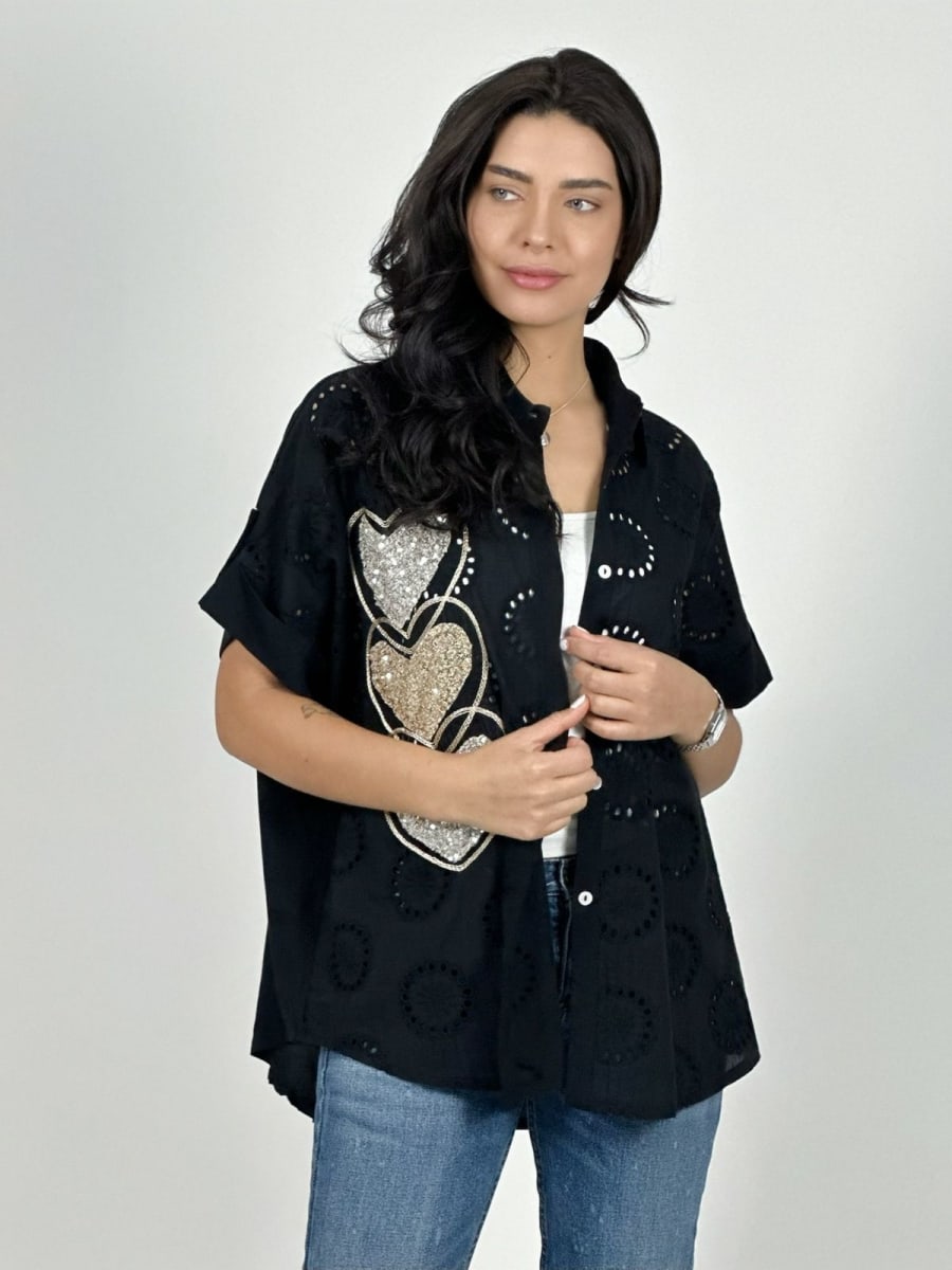 Blusa Viscosa Broderi Triple Corazon A1-142