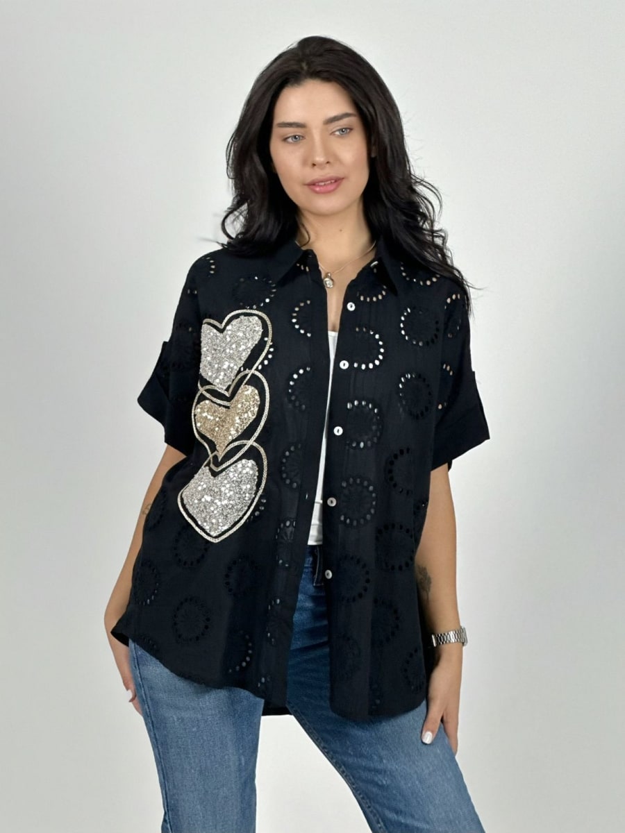 Blusa Viscosa Broderi Triple Corazon A1-141