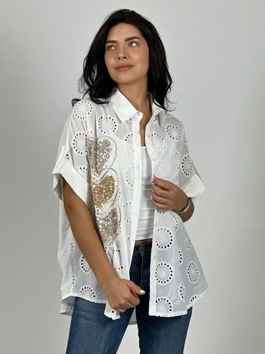 Blusa Viscosa Broderi Triple Corazon A1-148