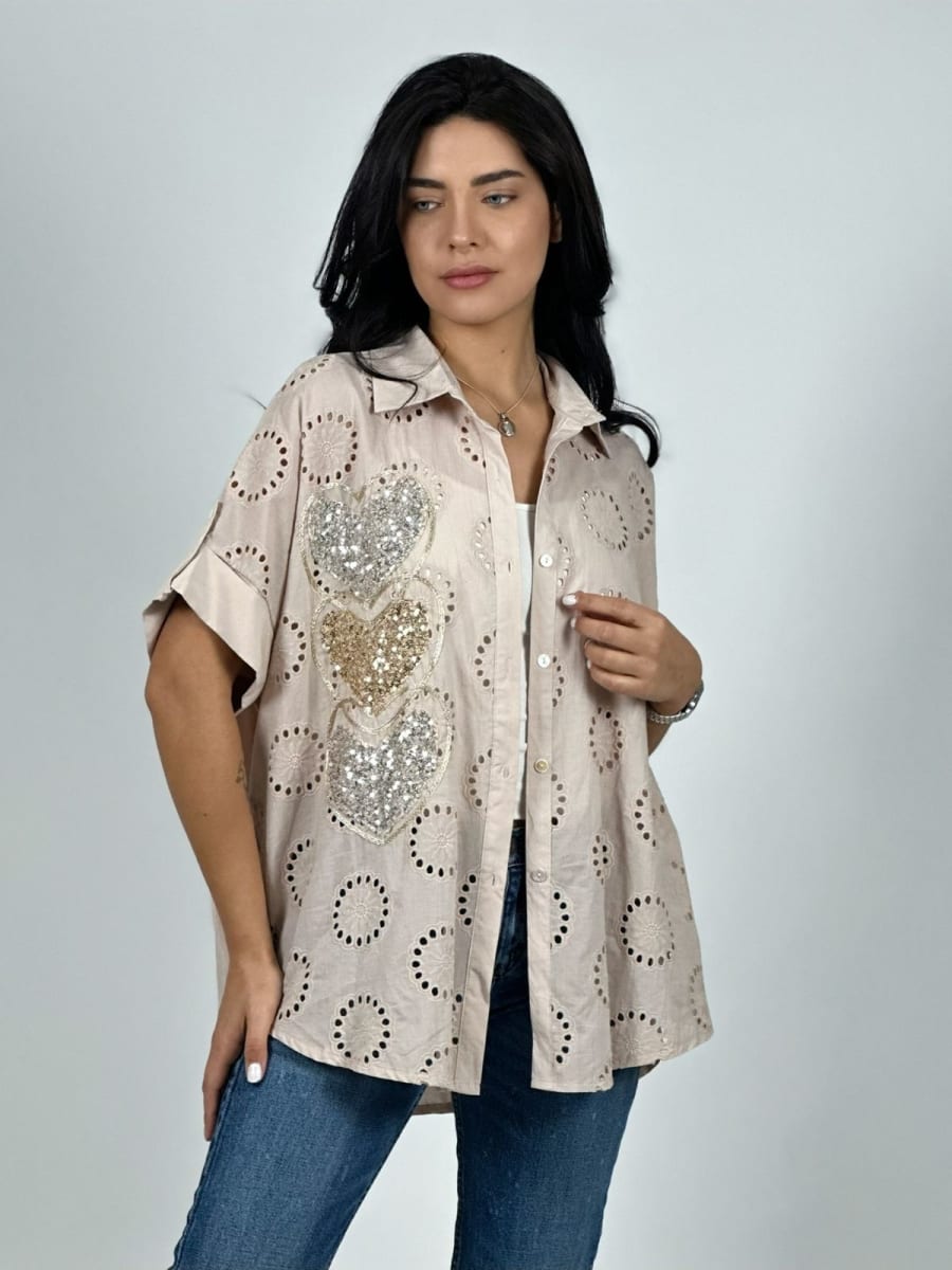 Blusa Viscosa Broderi Triple Corazon A1-145