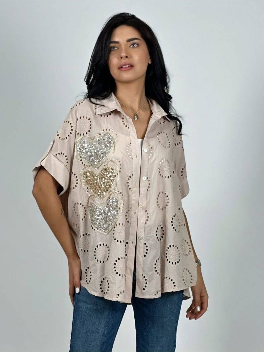Blusa Viscosa Broderi Triple Corazon A1-146