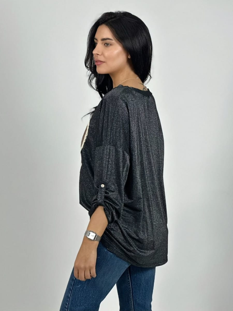 Polera Acetato Corazon Brillante y Blonda A1-203