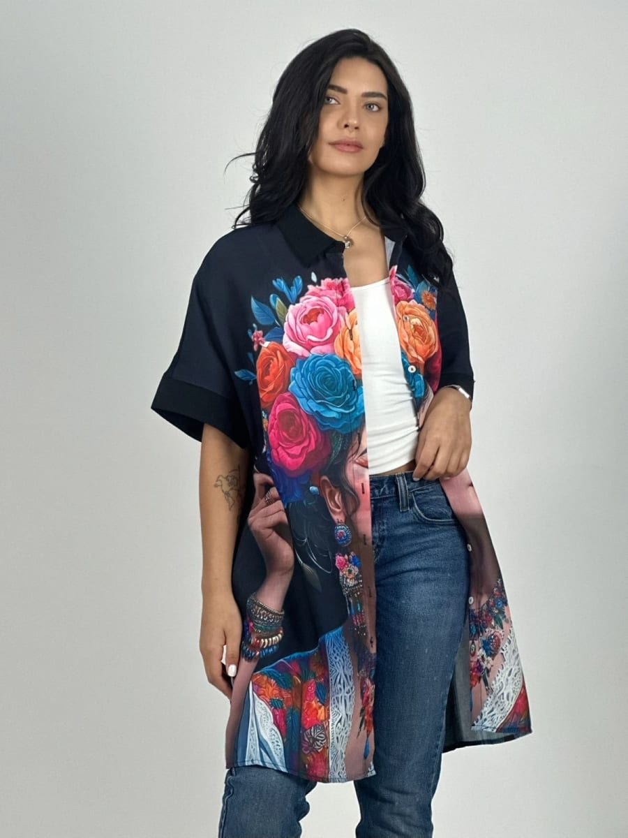 Blusón Lino Frida Kahlo A1-165