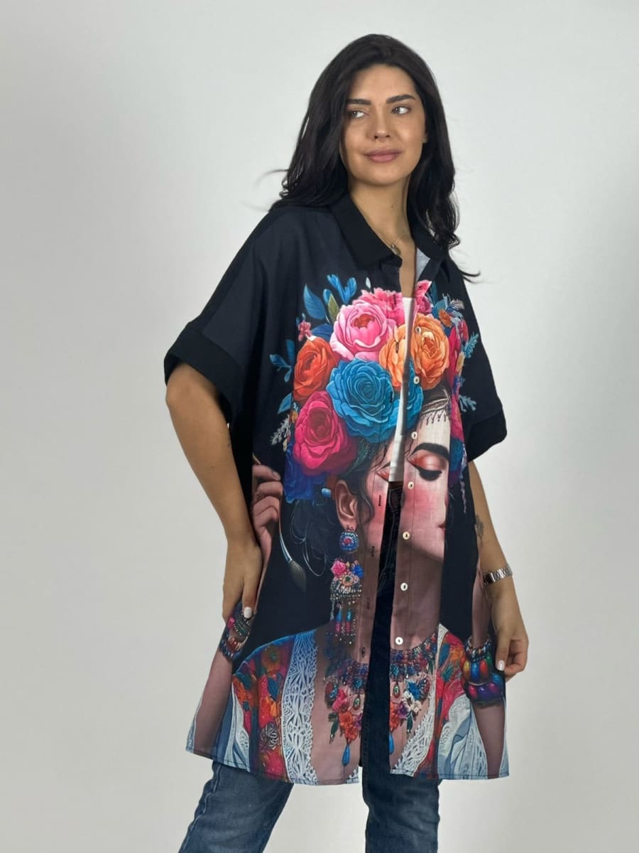 Blusón Lino Frida Kahlo A1-164