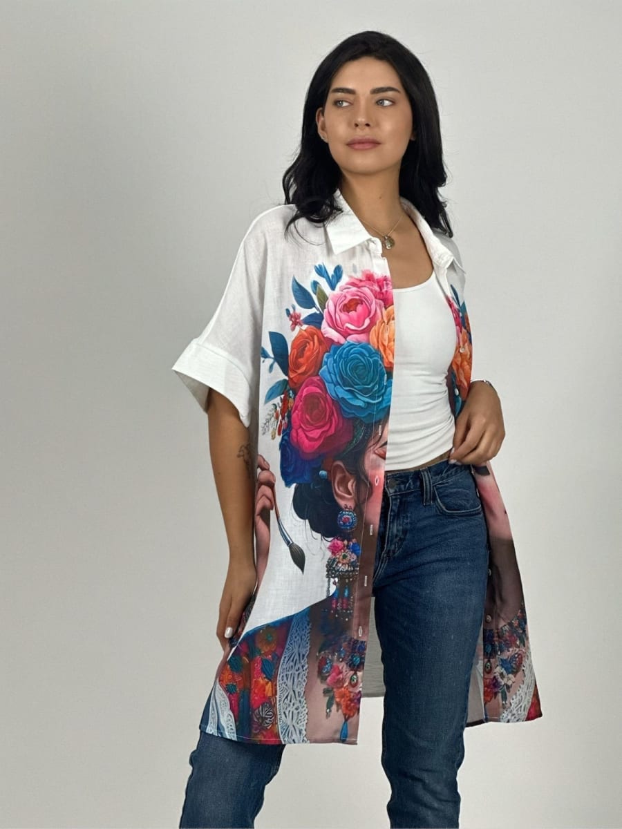 Blusón Lino Frida Kahlo A1-168