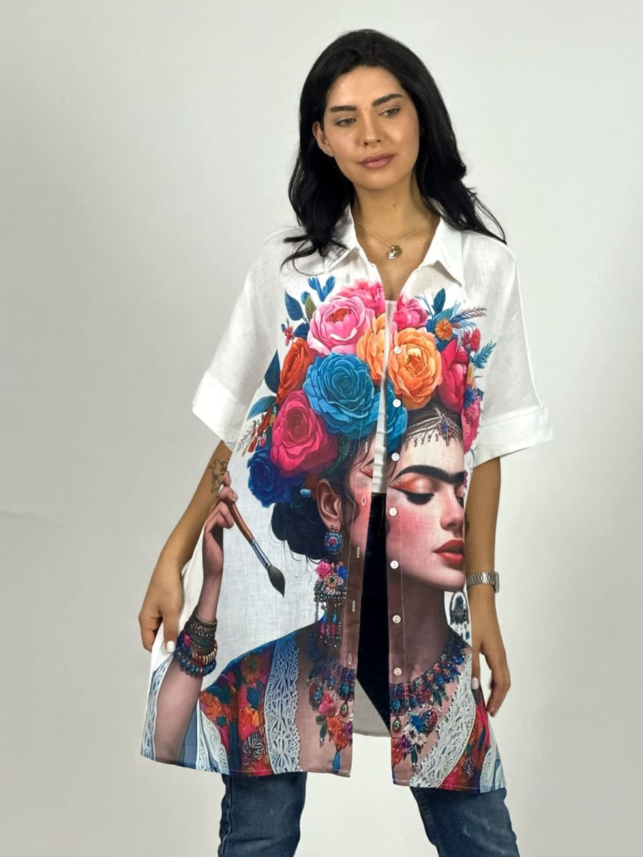 Blusón Lino Frida Kahlo A1-167