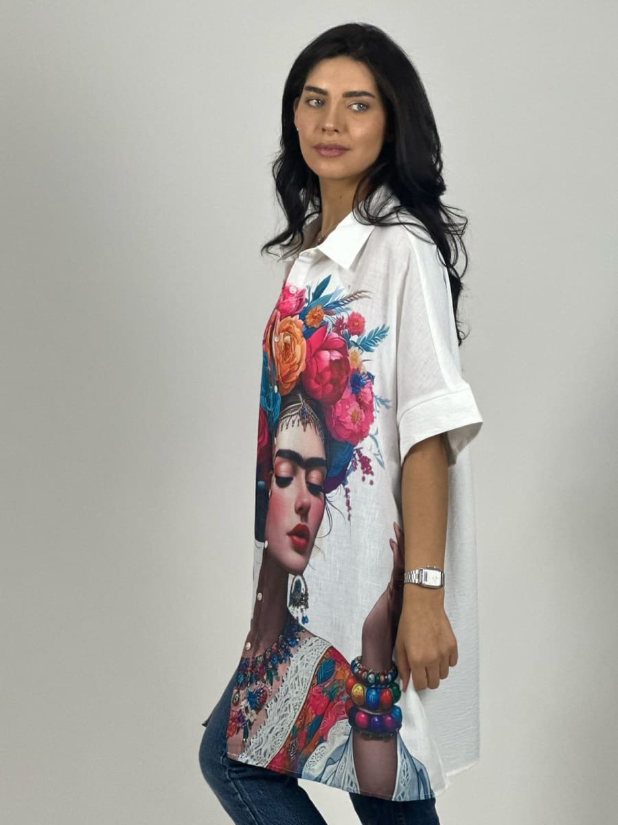 Blusón Lino Frida Kahlo A1-169