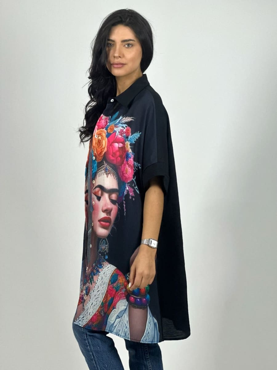 Blusón Lino Frida Kahlo A1-166