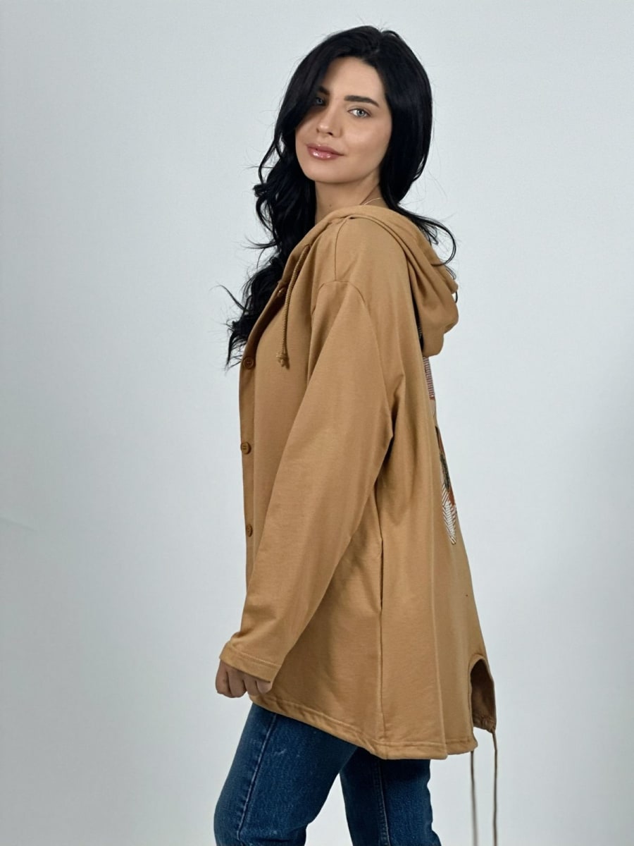 Polerón Abotonado con Gorro A1-238