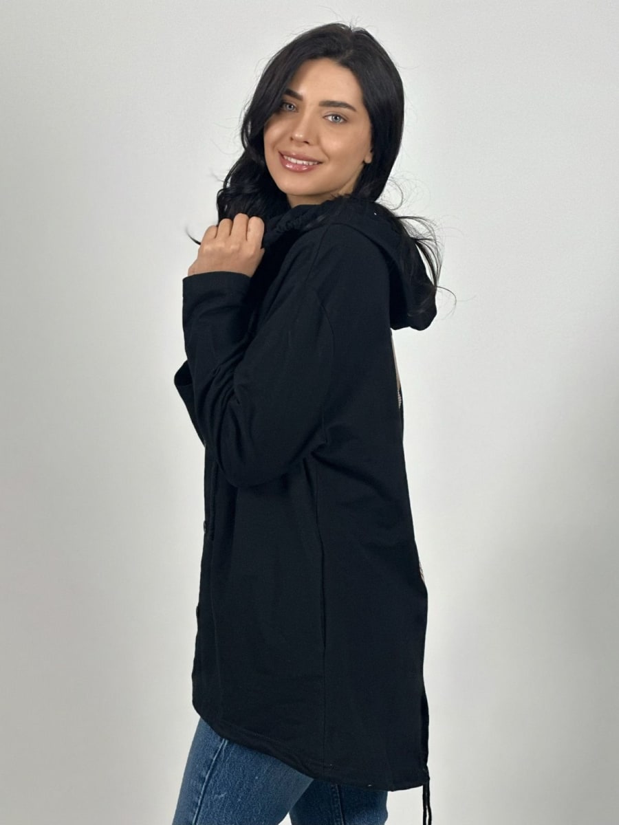 Polerón Abotonado con Gorro A1-232