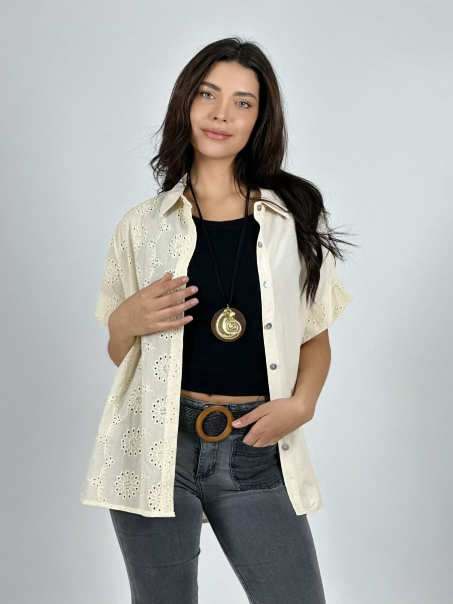 Blusa Lino Diseño Broderi A1-302