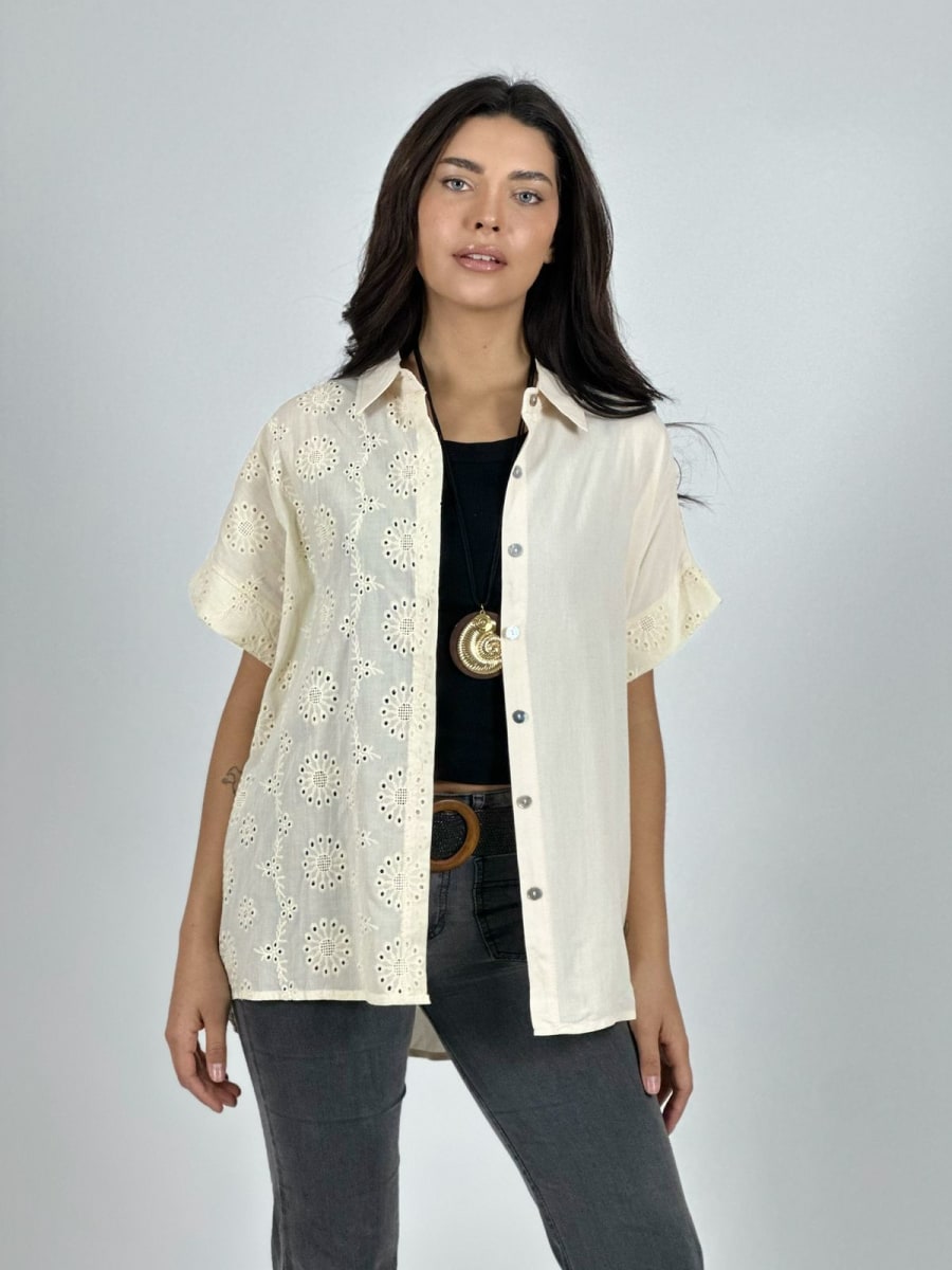 Blusa Lino Diseño Broderi A1-301