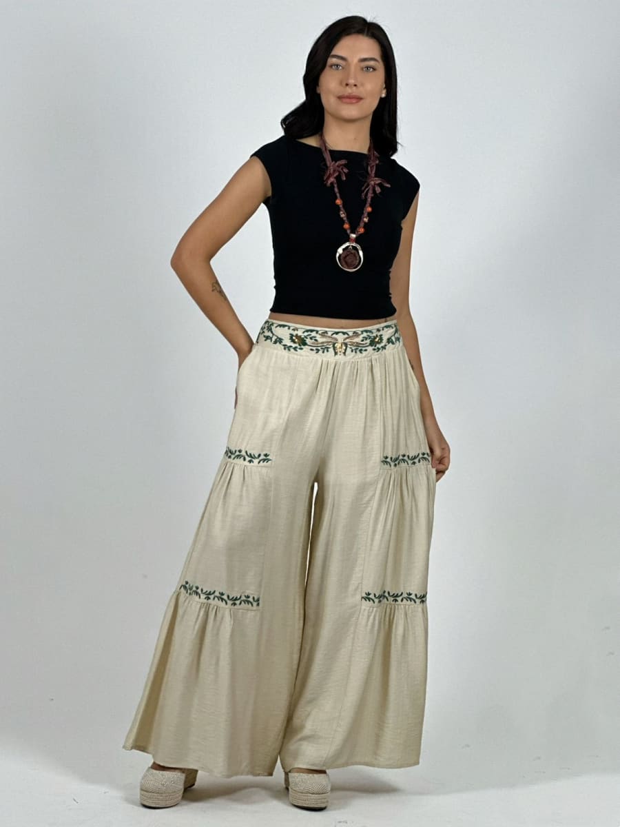 Palazzo Viscosa Toques Boho Chic A4-9214