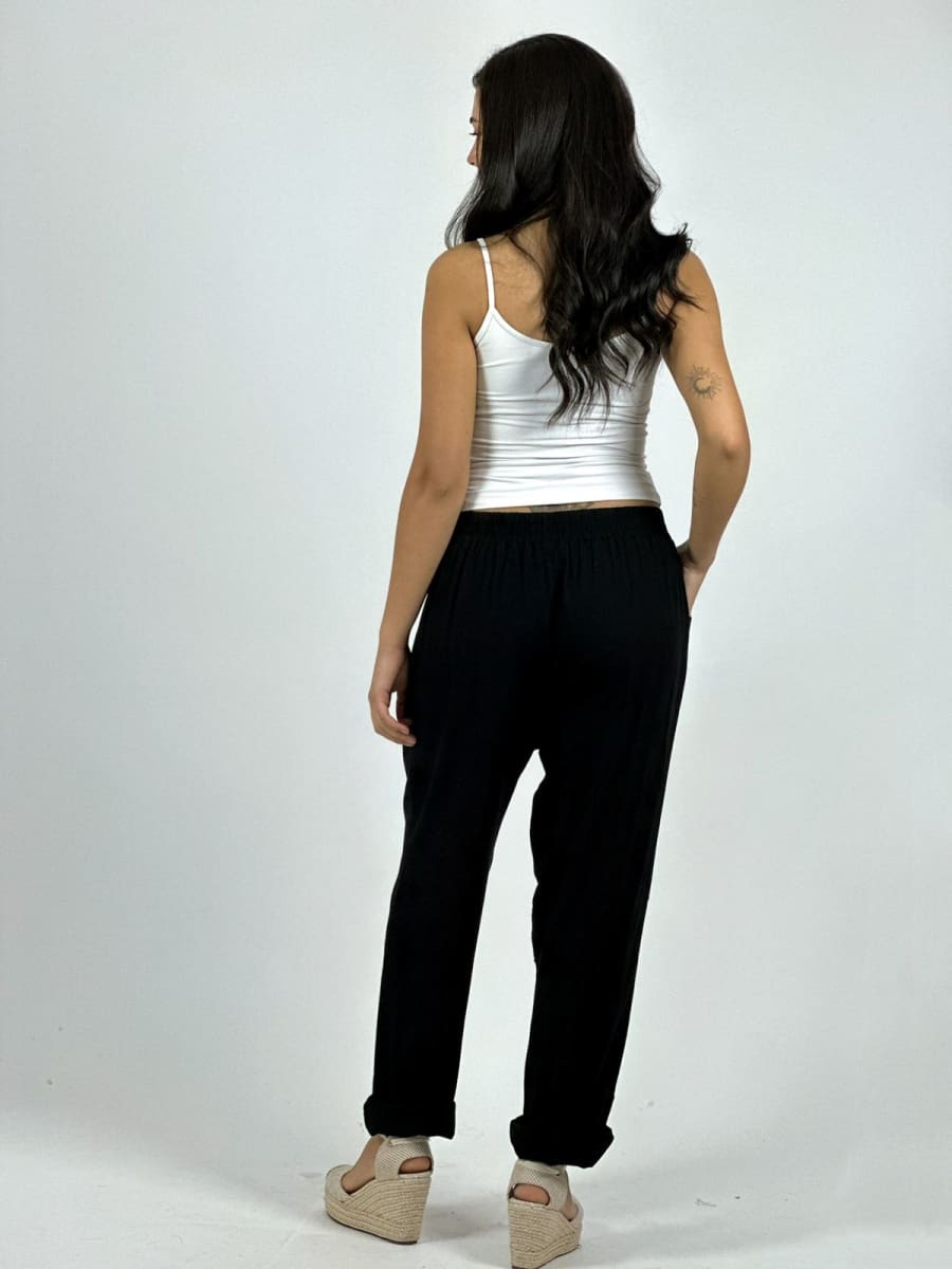 Pantalon Lino Diseño Broderi con Brillos A1-233