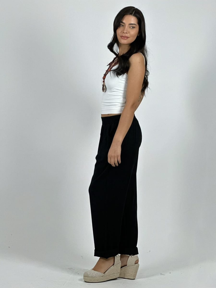 Pantalon Lino Diseño Broderi con Brillos A1-232
