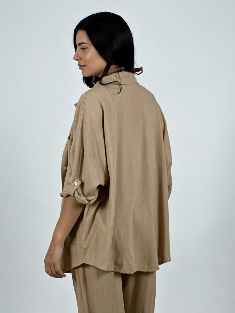 Blusa Lino Diseño Broderi con Brillos A1-2310