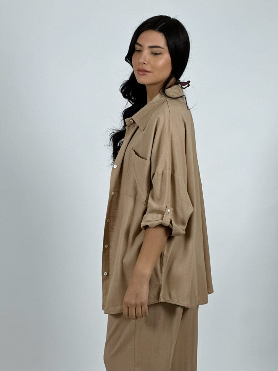 Blusa Lino Diseño Broderi con Brillos A1-239