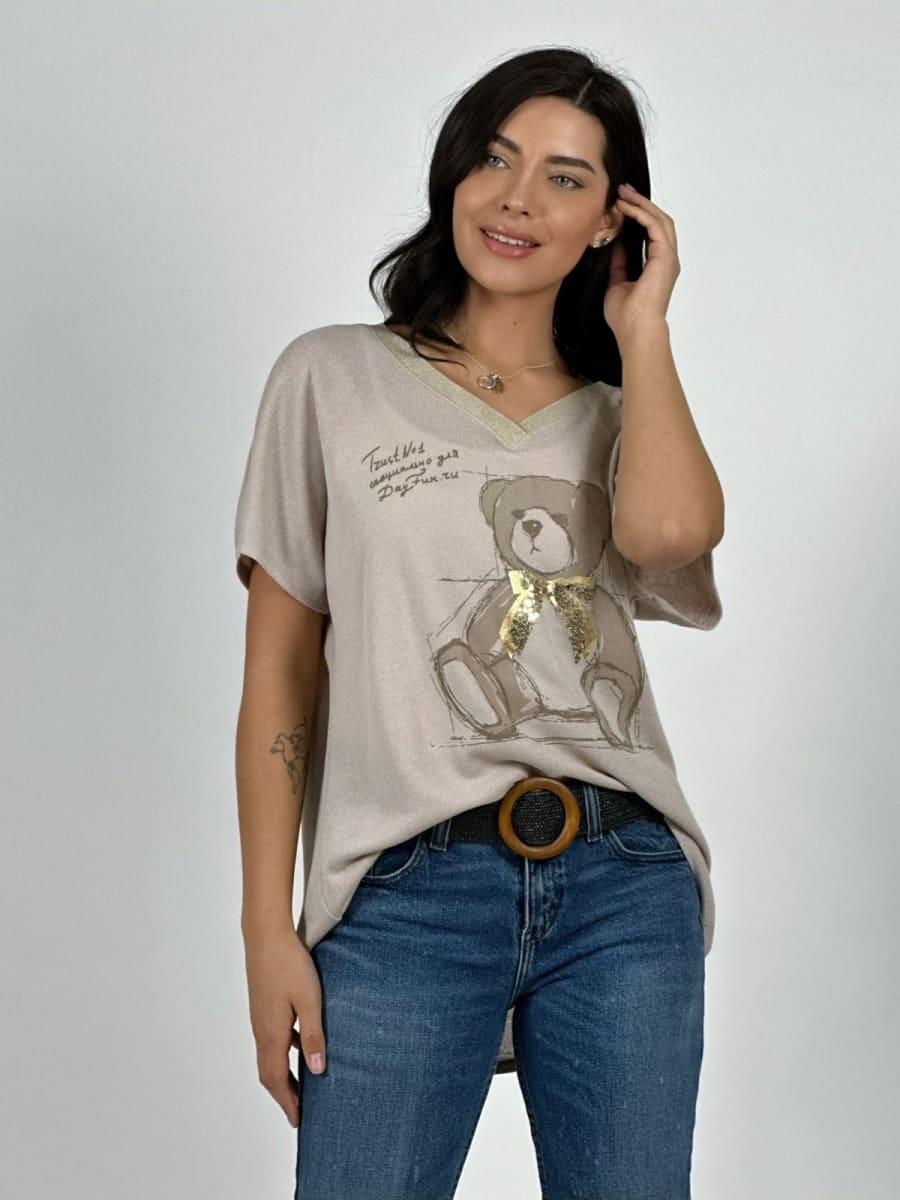 Polera Estampado OSO con Brillo A1-212