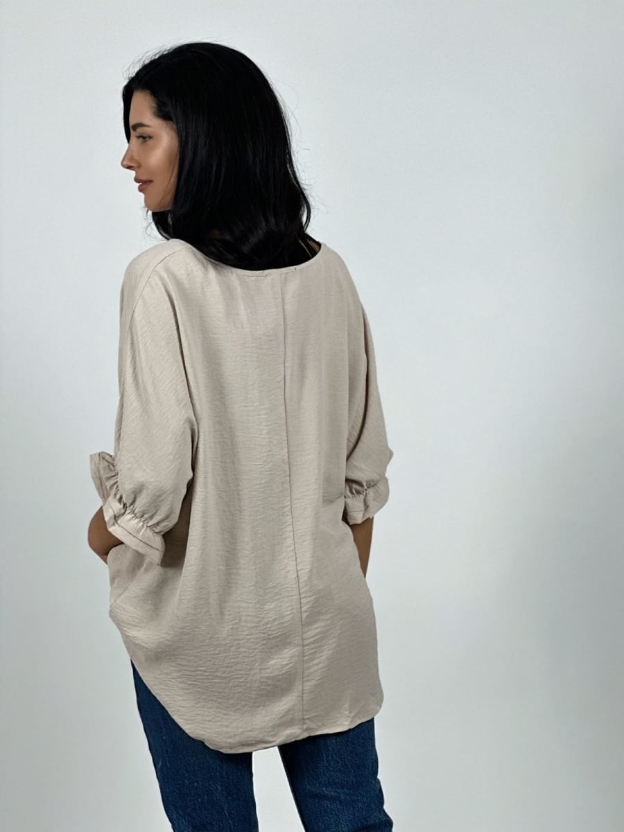 Polera Crepe Flor de Lentejuelas A1-3812