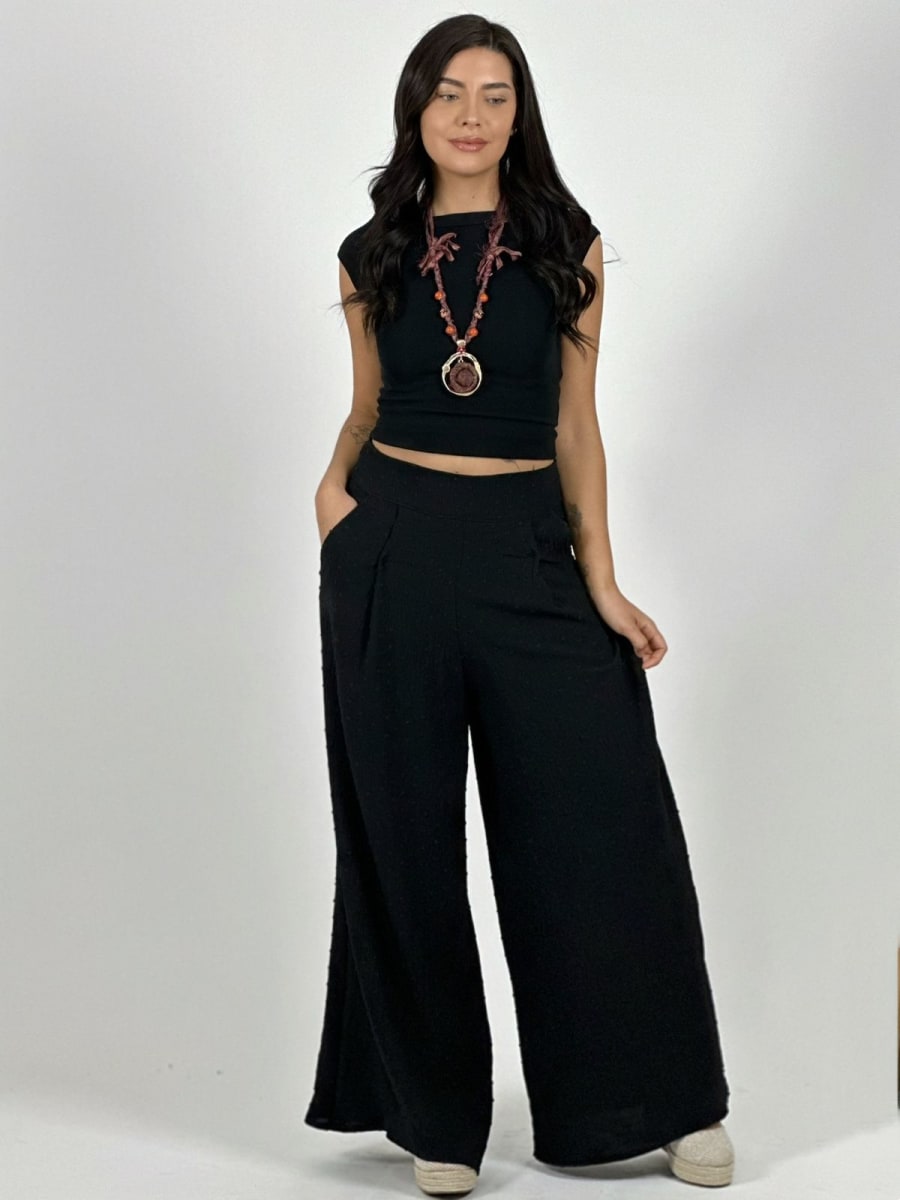 Palazzo Casual Cey Puntos Bordados A3-748