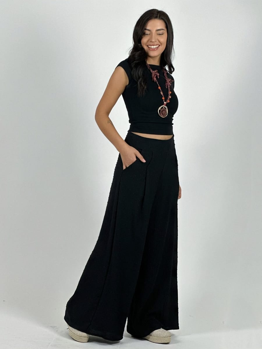 Palazzo Casual Cey Puntos Bordados A3-7410