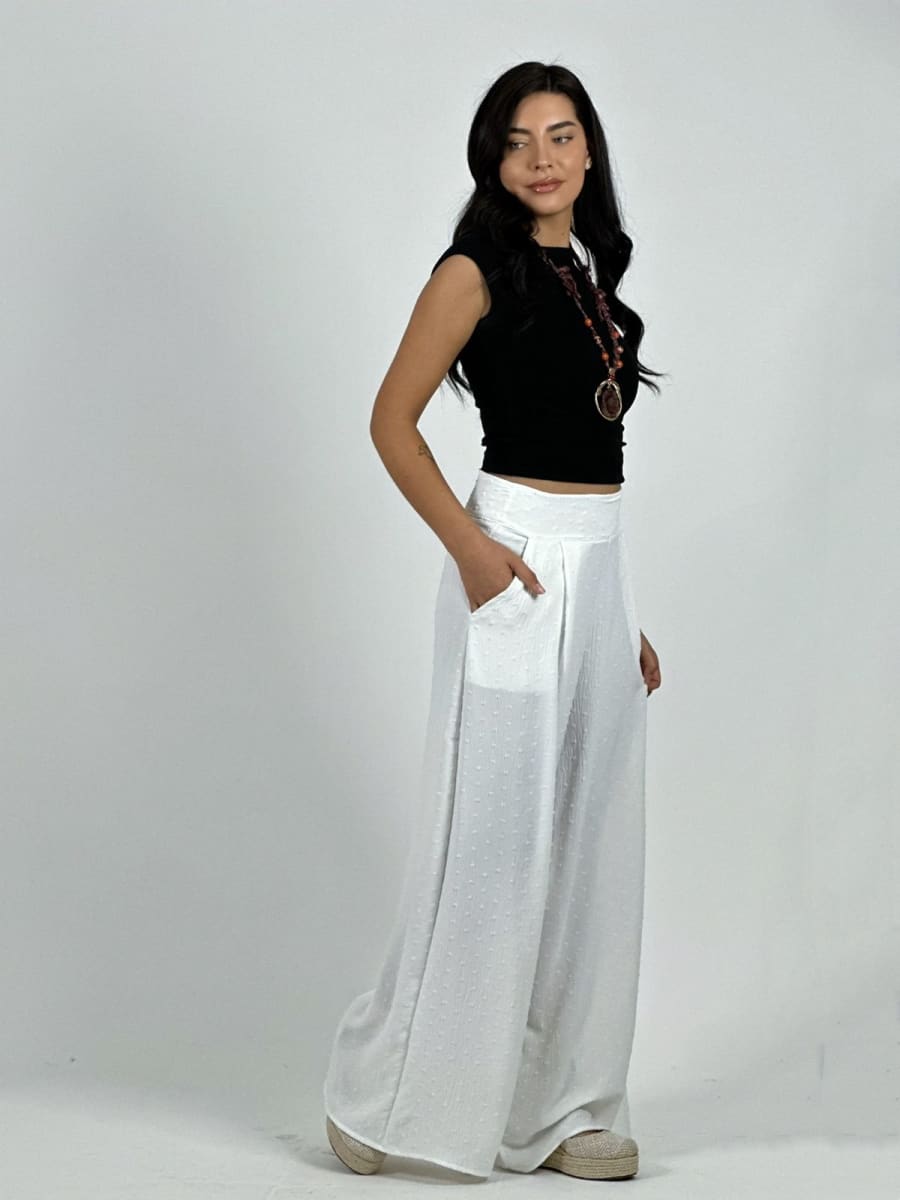 Palazzo Casual Cey Puntos Bordados A3-7416