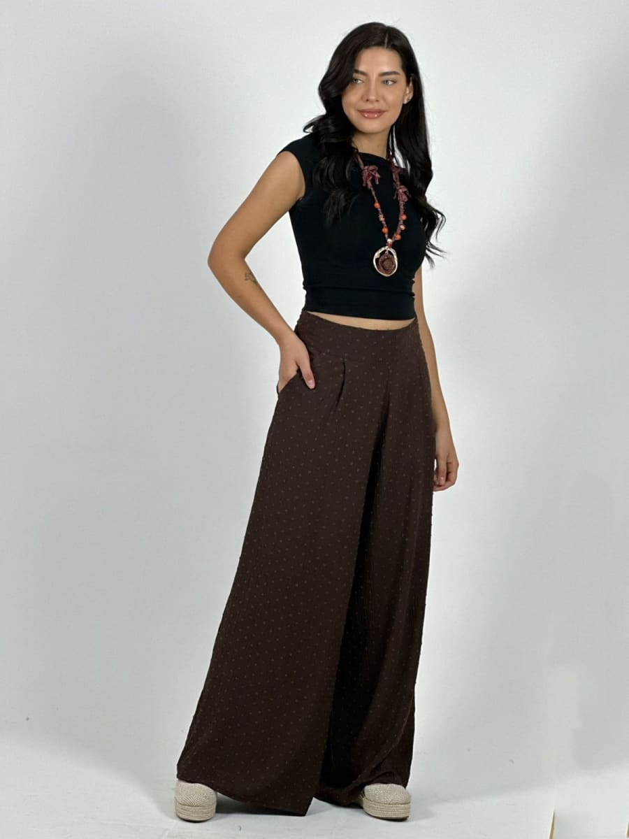 Palazzo Casual Cey Puntos Bordados A3-7412