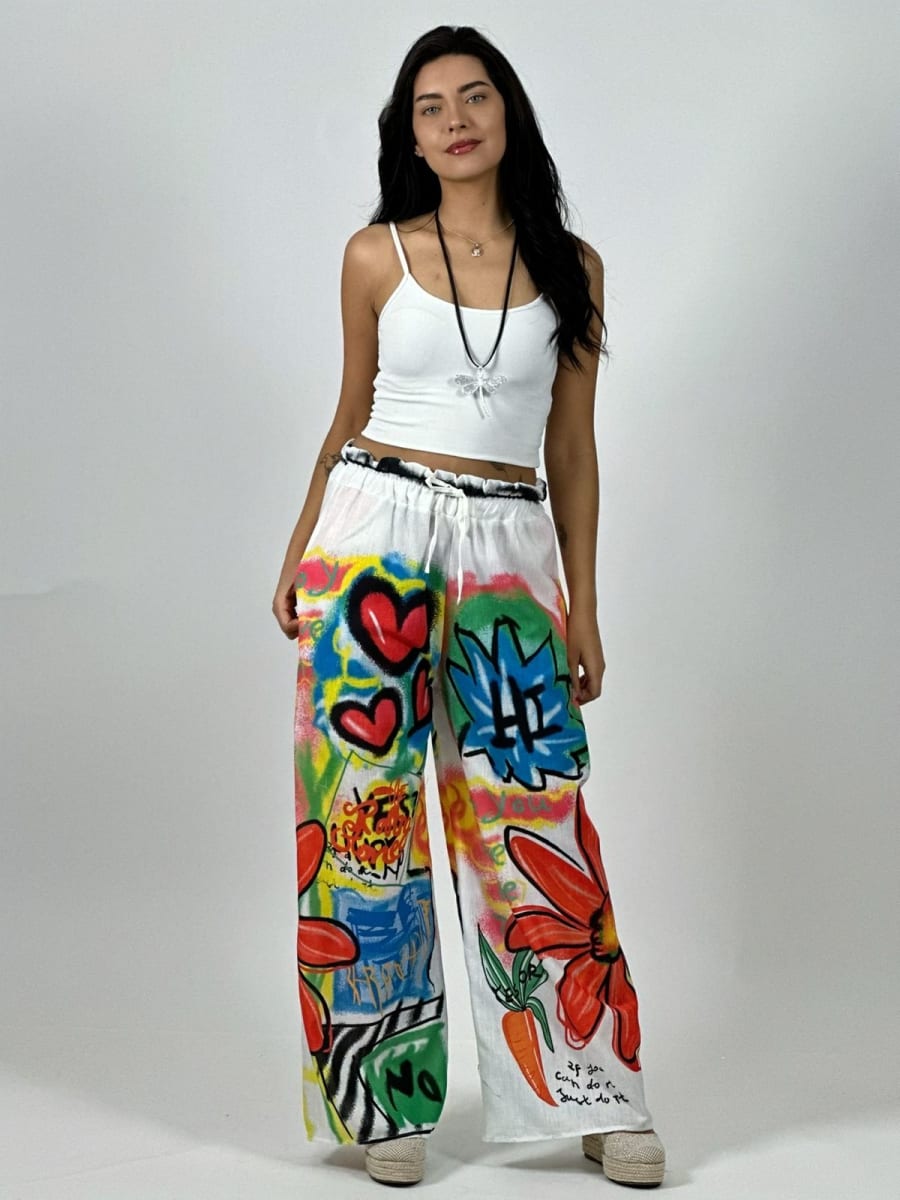 Palazzo Italiano Lino grafity Corazon y Flor A1-271