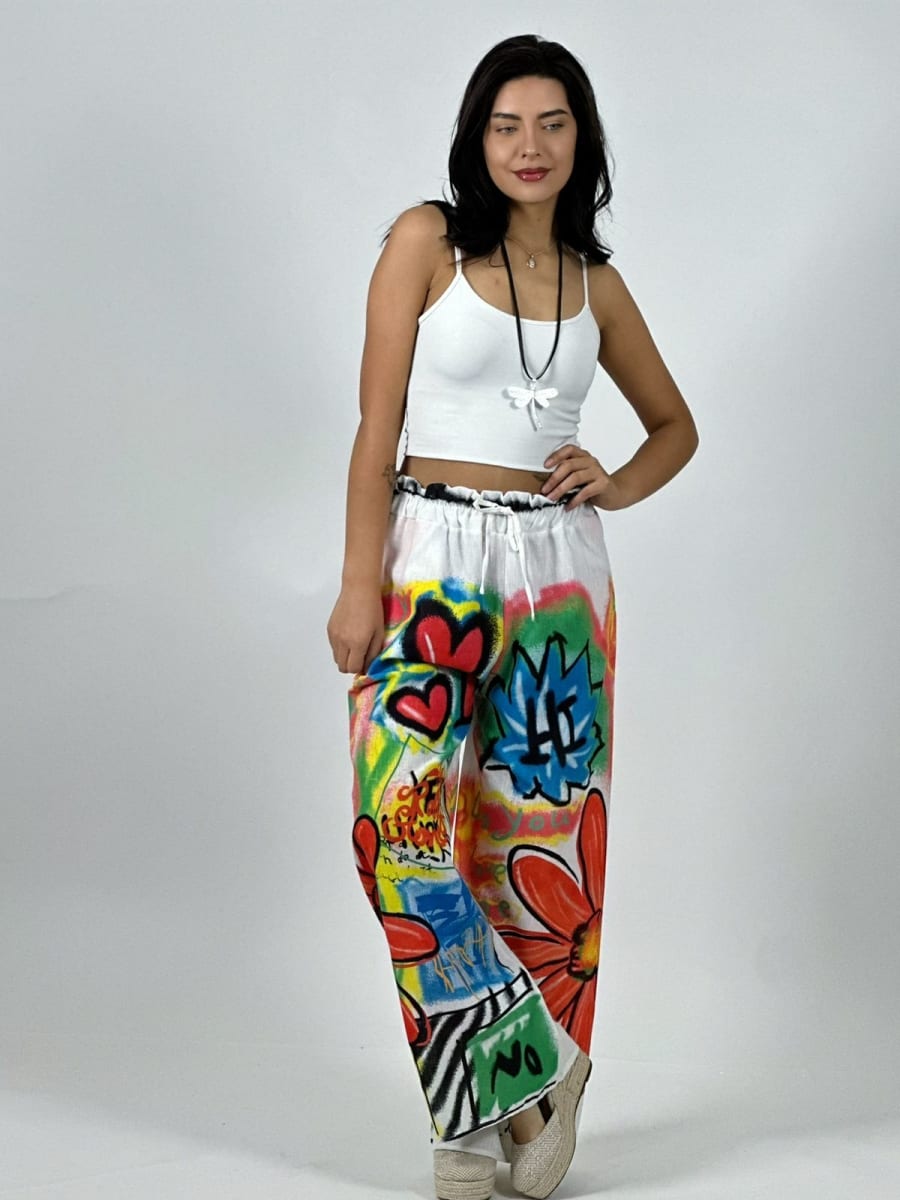 Palazzo Italiano Lino grafity Corazon y Flor A1-272