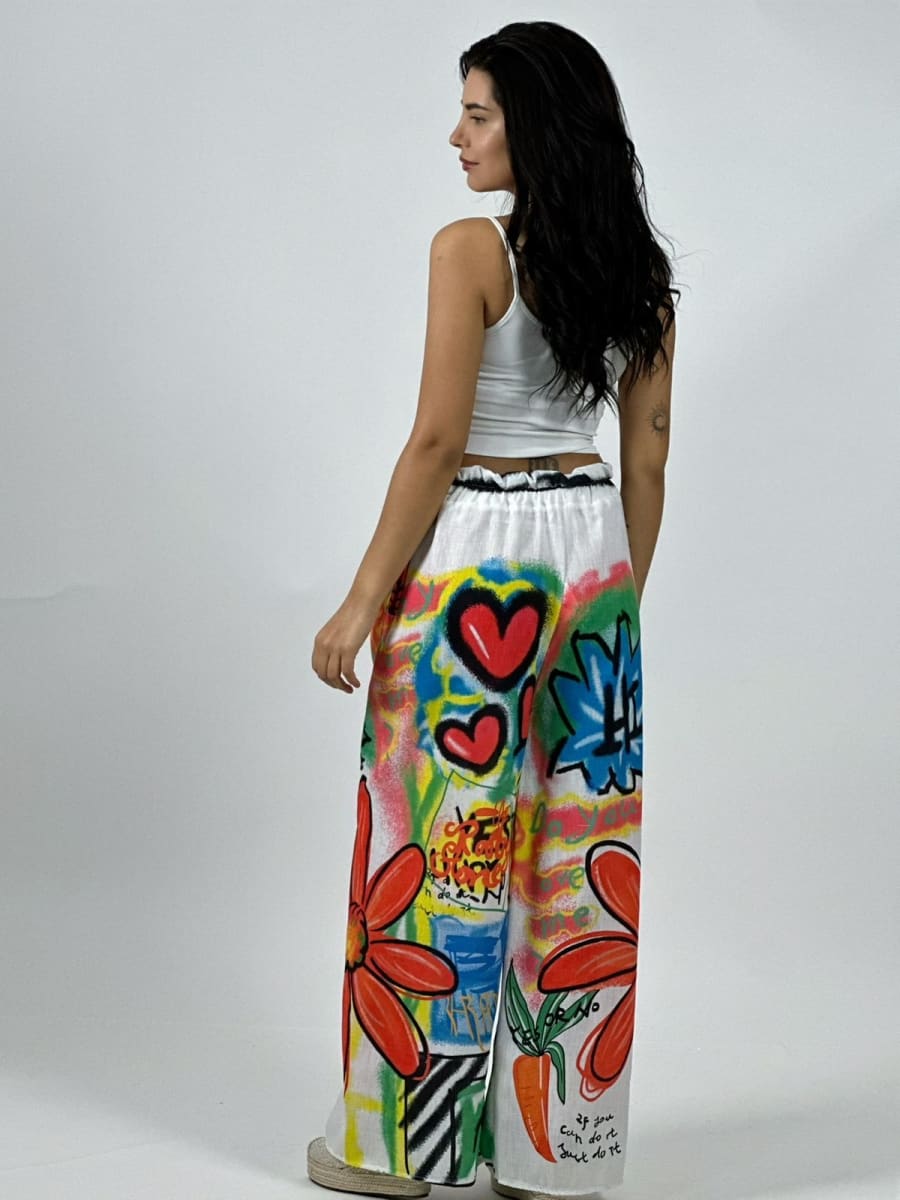 Palazzo Italiano Lino grafity Corazon y Flor A1-274