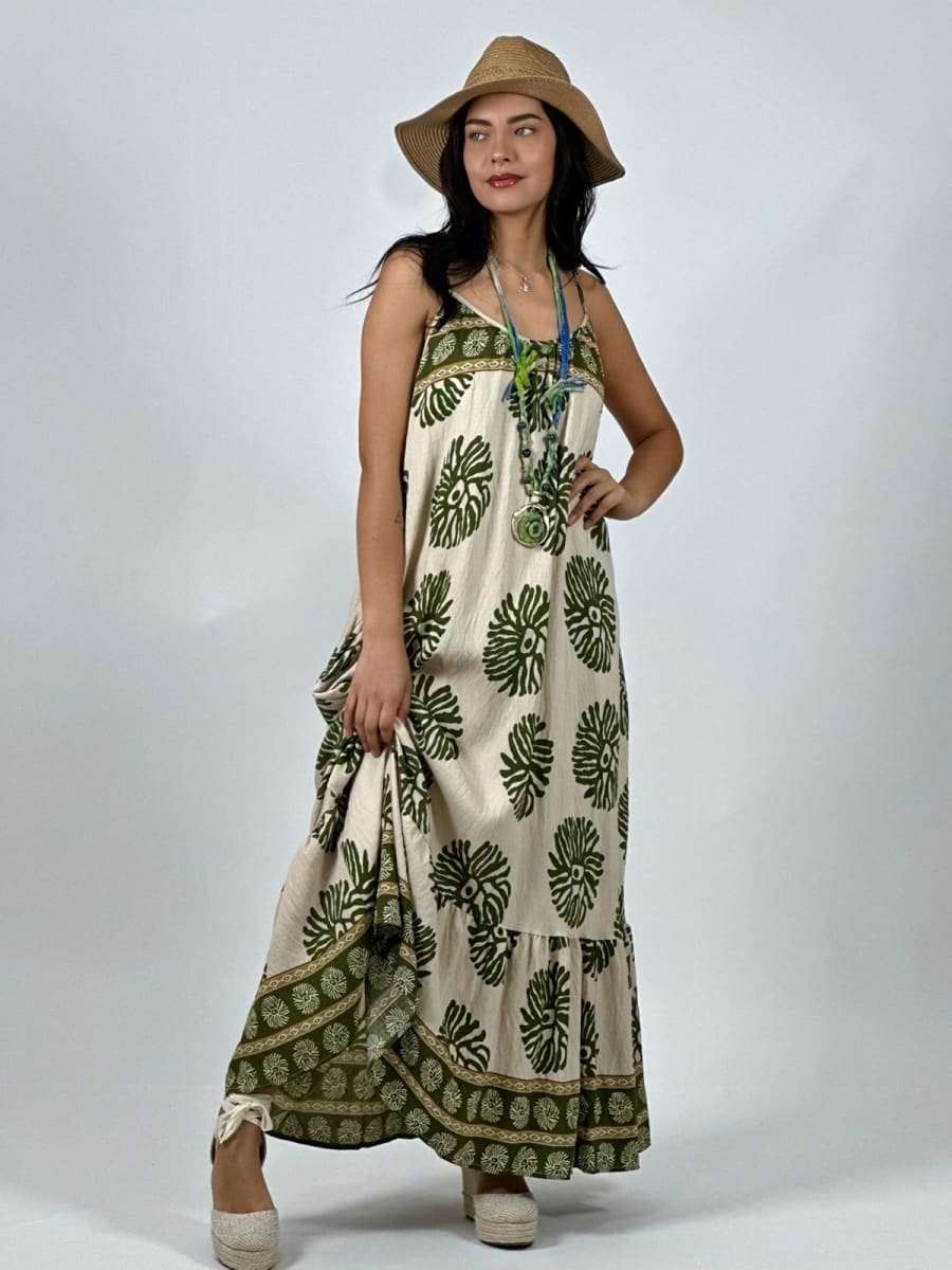 Vestido Casual Viscosa Tirantes Boho Chic A3-821