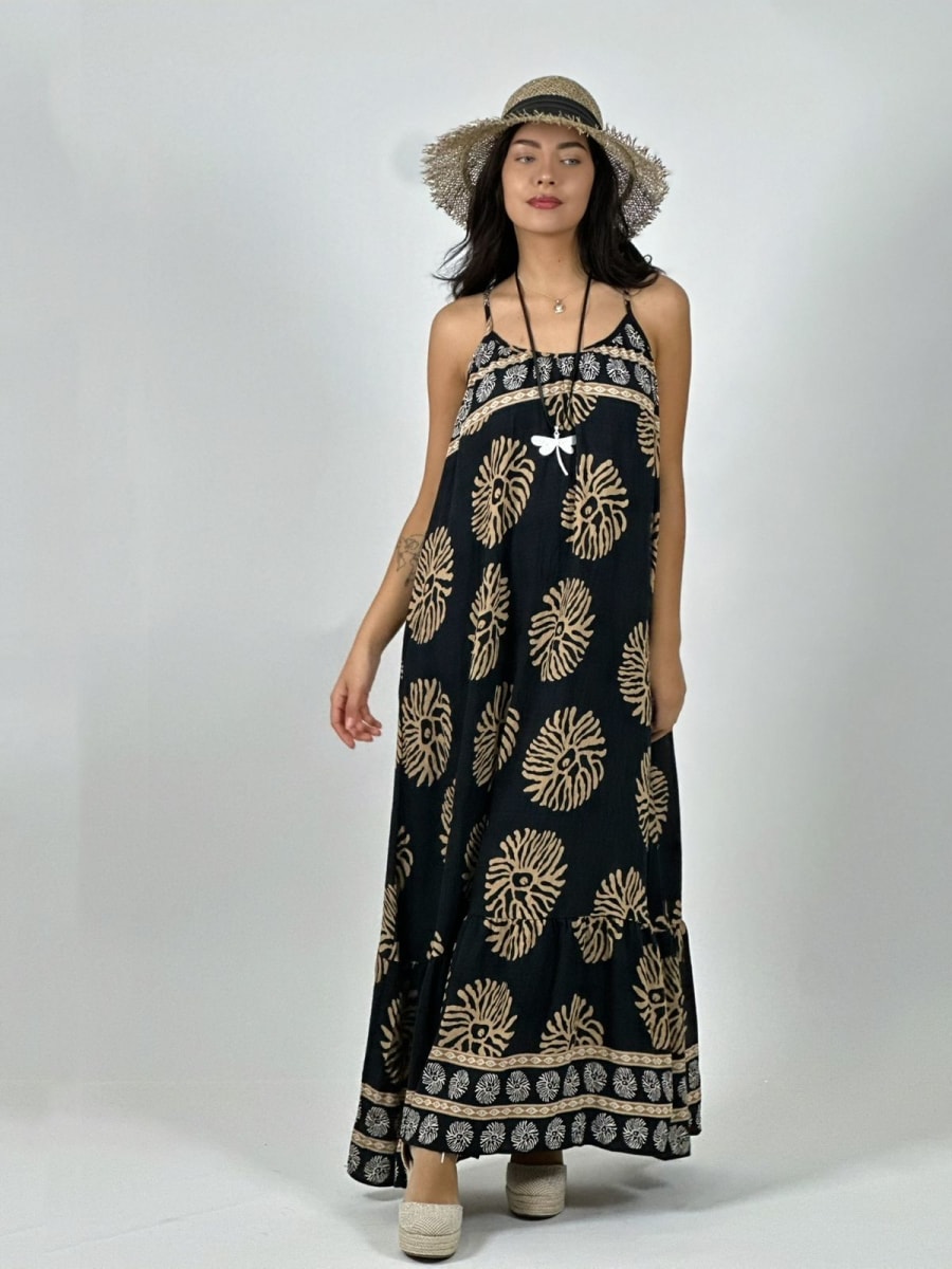 Vestido Casual Viscosa Tirantes Boho Chic A3-825