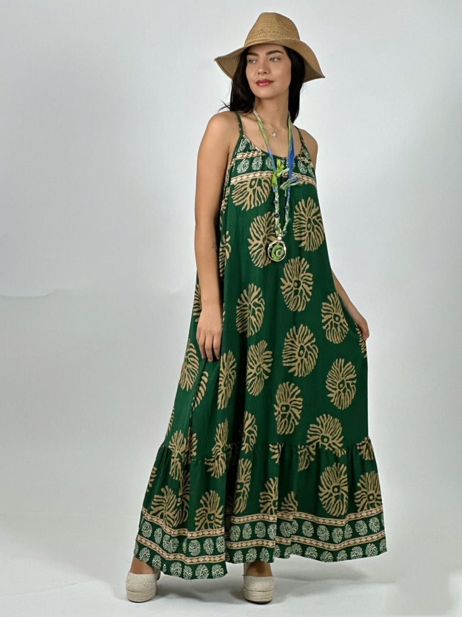 Vestido Casual Viscosa Tirantes Boho Chic A3-8210