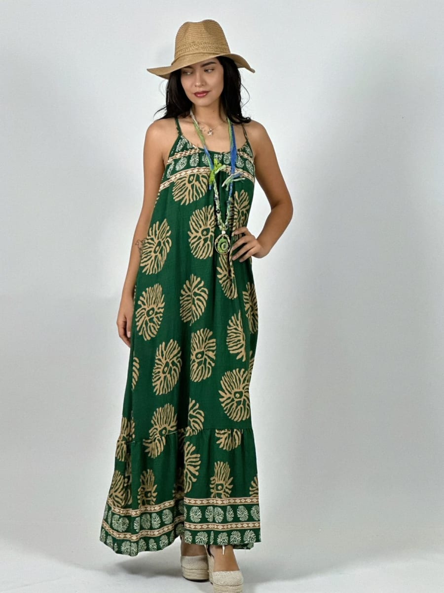 Vestido Casual Viscosa Tirantes Boho Chic A3-829