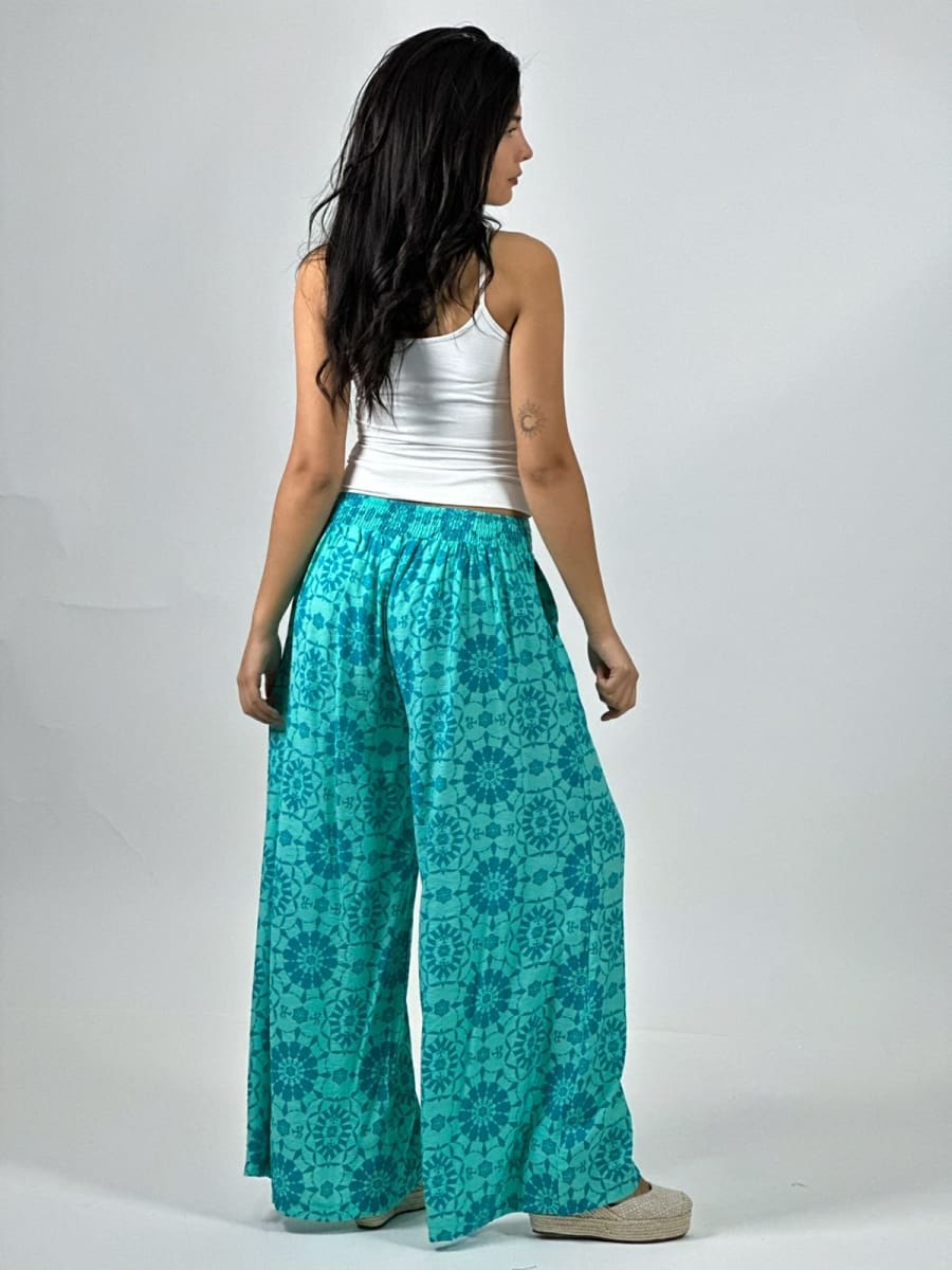 Palazzo Casual Lino Estampado All-Over A3-826