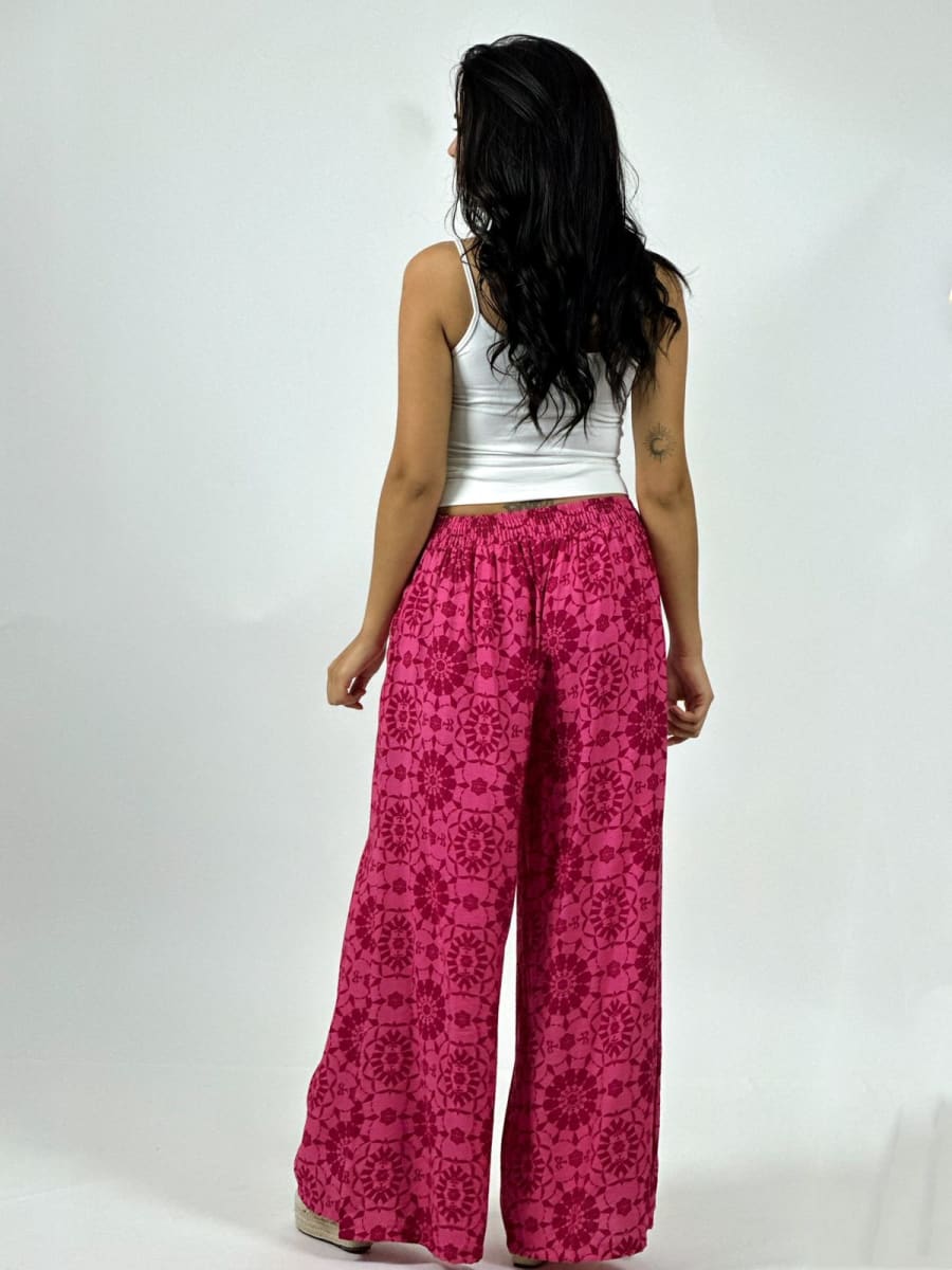 Palazzo Casual Lino Estampado All-Over A3-823