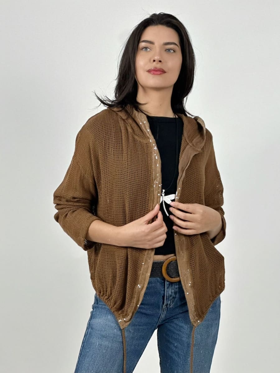Bomber Italiano Tejido Bordes con Brillos A2-564
