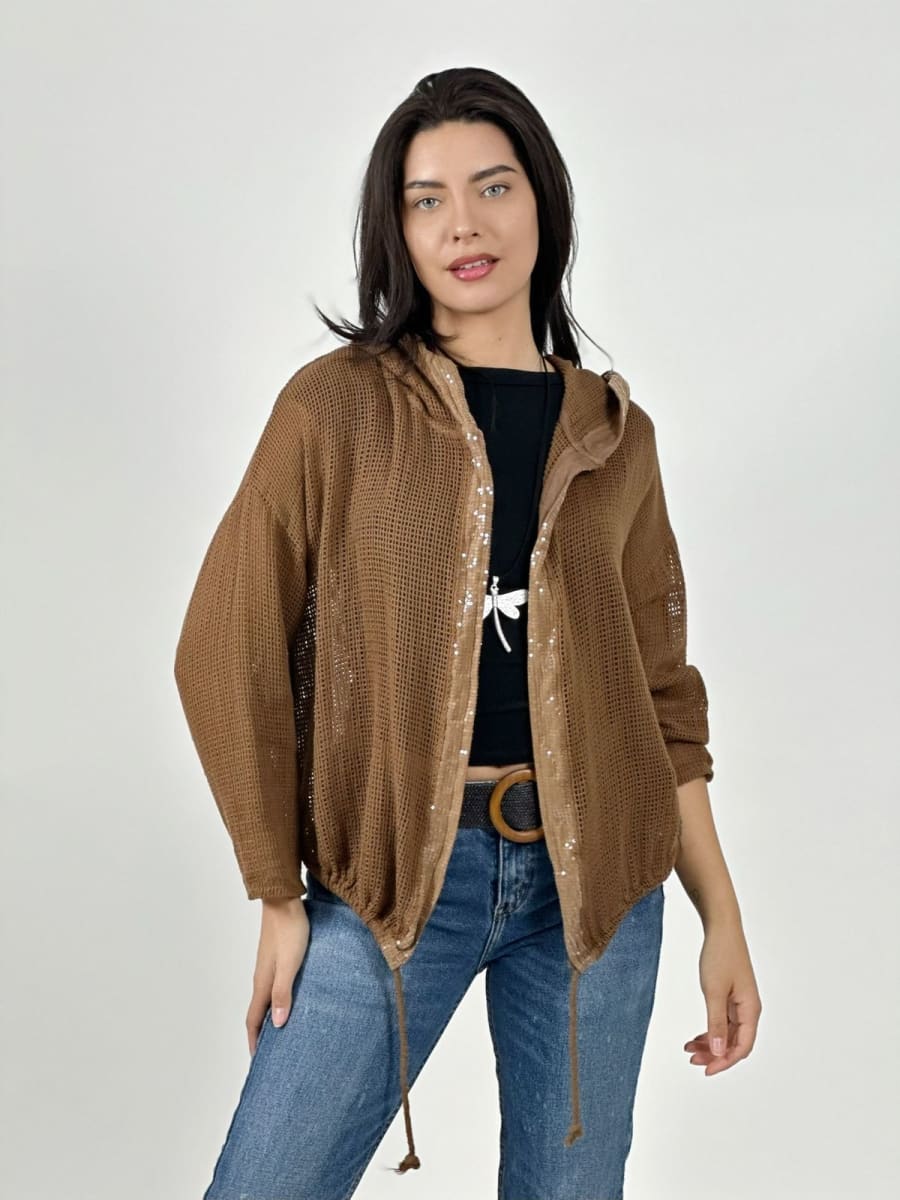 Bomber Italiano Tejido Bordes con Brillos A2-565